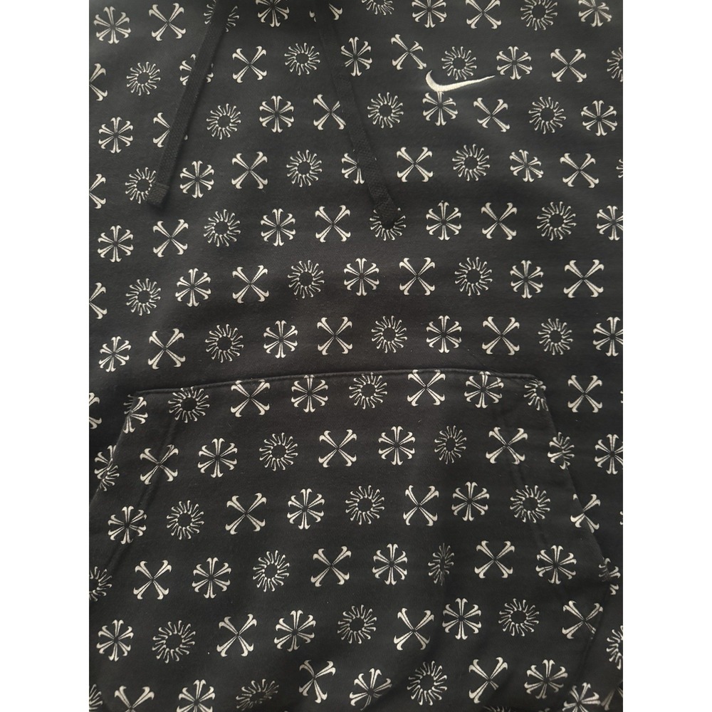 Nike Sportswear Club Fleece Monogram Black White‎ Hoodie FJ1635-011 Men's M